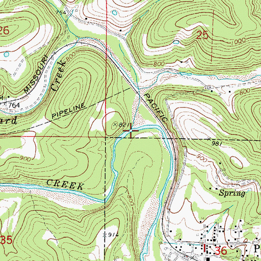 Topographic Map of Sugar Orchard Creek, AR