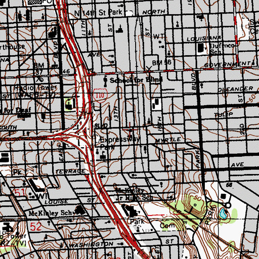 Topographic Map of Bethel African Methodist Episcopal Church, LA