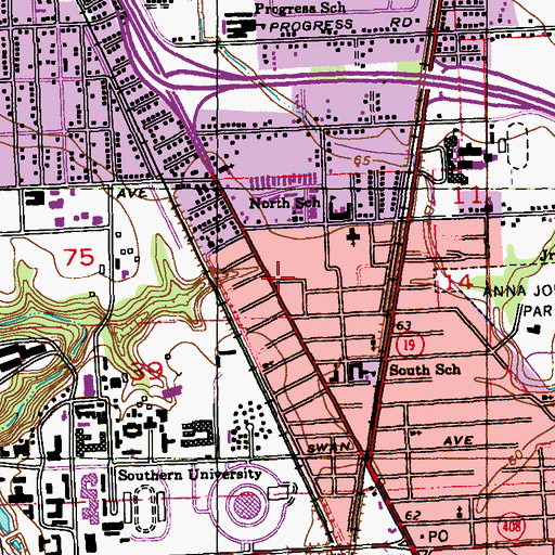 Topographic Map of Bible Believers Church, LA