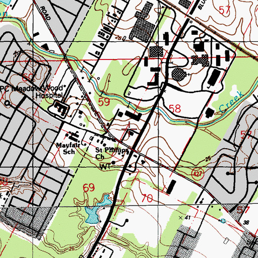 Topographic Map of Bluebonnet Village Shopping Center, LA