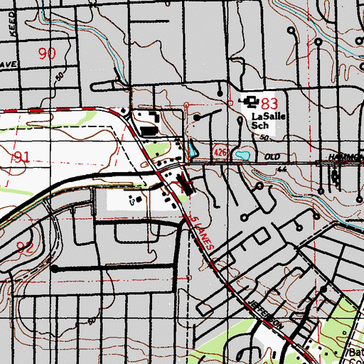 Topographic Map of Bocage Village Shopping Center, LA