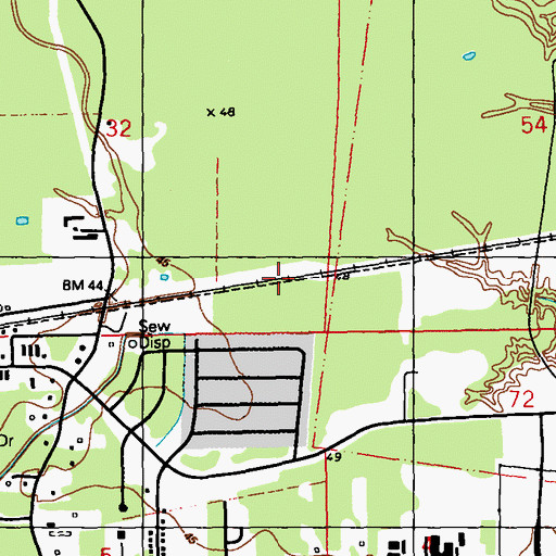 Topographic Map of Brashears (historical), LA