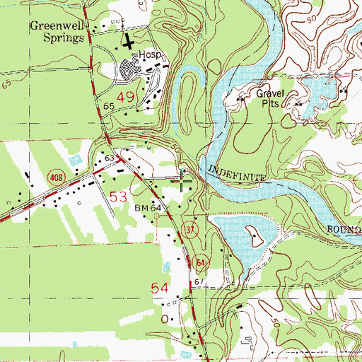 Topographic Map of Burlington (historical), LA