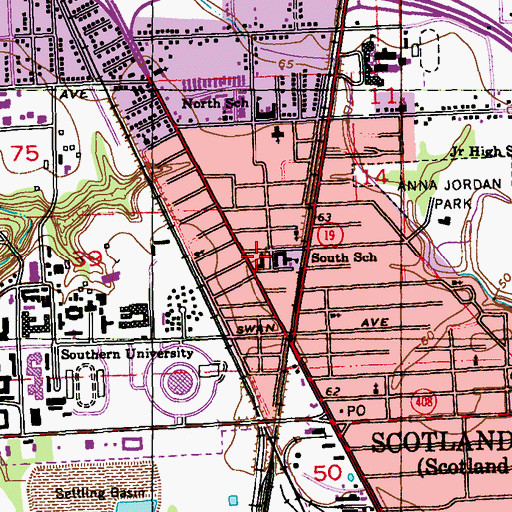 Topographic Map of Camphor Memorial United Methodist Church, LA