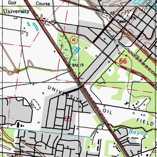 Topographic Map of Carriage Alley Shopping Center, LA