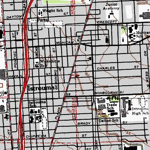 Topographic Map of Cathedral of Faith, LA
