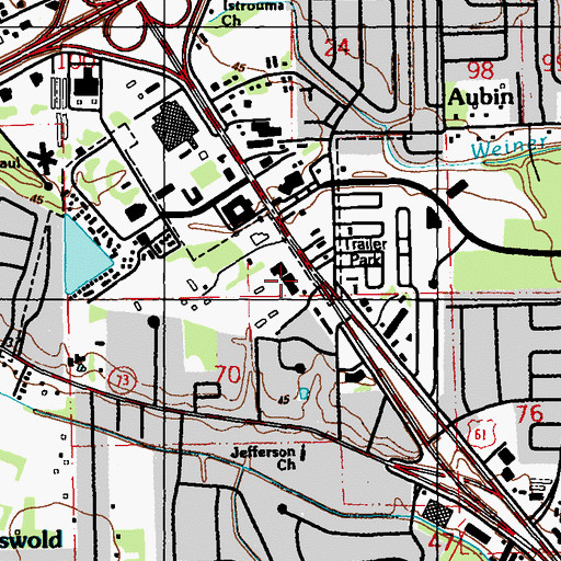 Topographic Map of Cedar Crest Shopping Center, LA