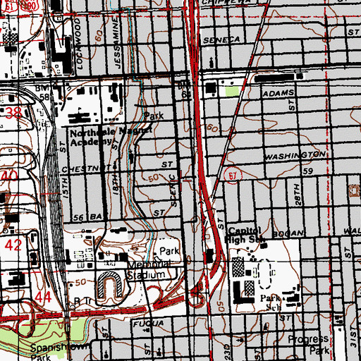 Topographic Map of Center for Christian Unity, LA