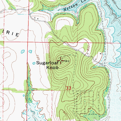 Topographic Map of Sugarloaf Knob, AR