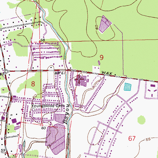 Topographic Map of Central High School, LA