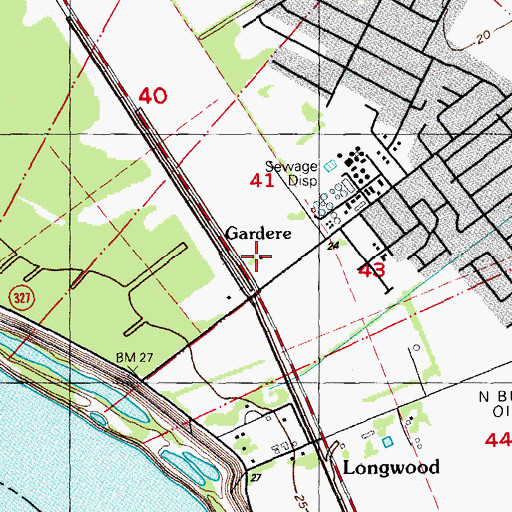 Topographic Map of Chatsworth Platation (historical), LA