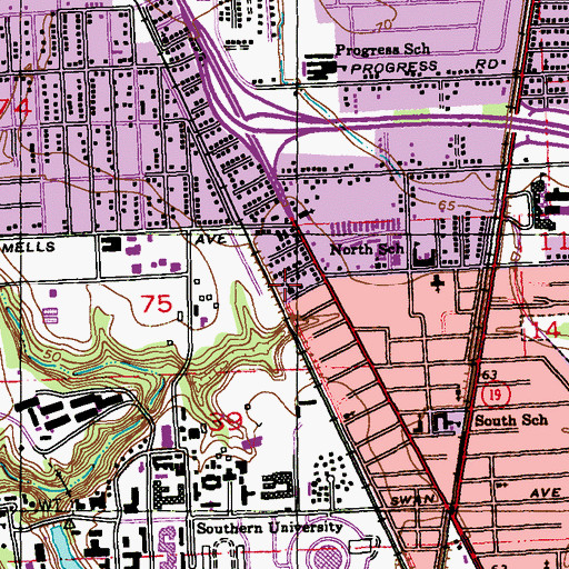 Topographic Map of Church of God in Christ, LA