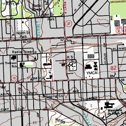 Topographic Map of Church of the Way, LA