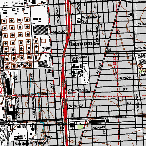 Topographic Map of Church Point Ministries, LA