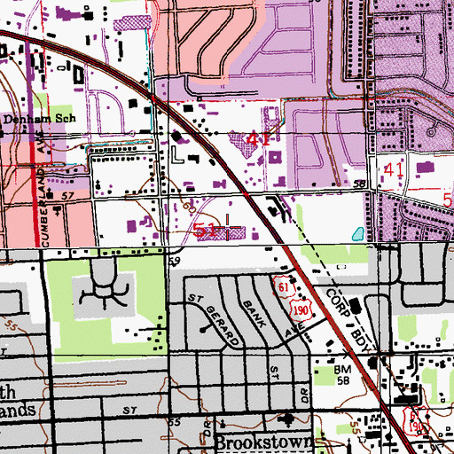 Topographic Map of Colonial Shopping Center, LA