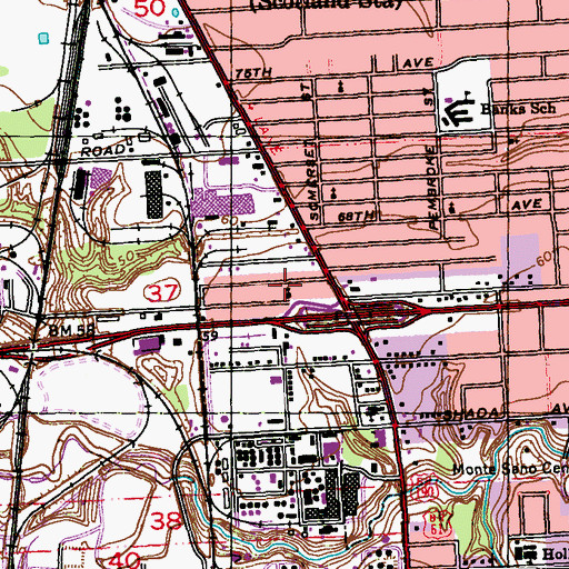 Topographic Map of Community Bible Church, LA