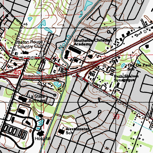 Topographic Map of Drusilla Shopping Center, LA
