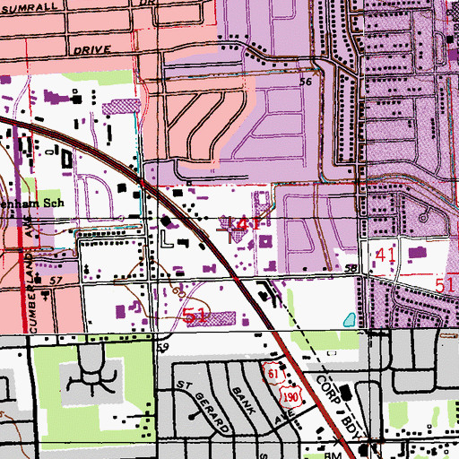 Topographic Map of Earl K Long Medical Center, LA