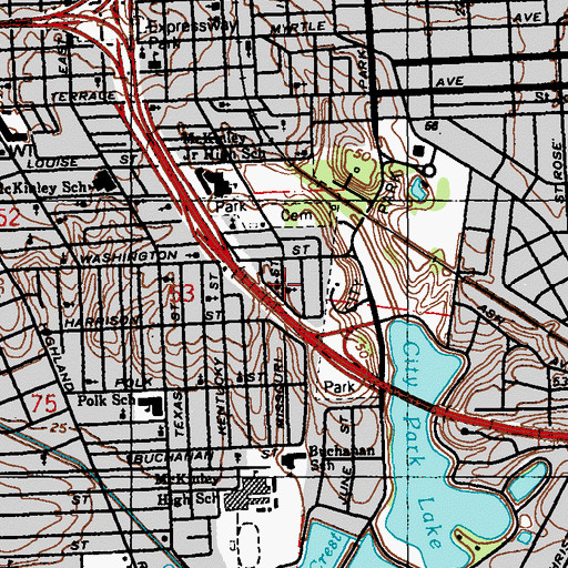 Topographic Map of Ebenezer Baptist Church, LA