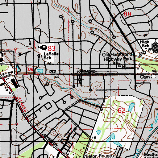 Topographic Map of First Christian Church, LA