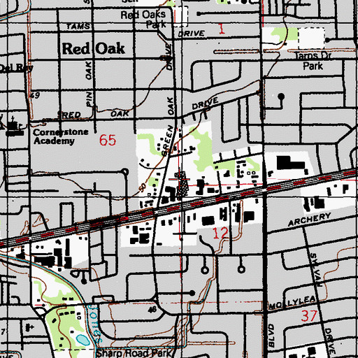 Topographic Map of Florida Boulevard Baptist Church, LA