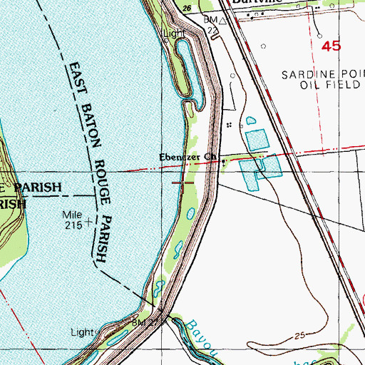 Topographic Map of Fort Bute (historical), LA