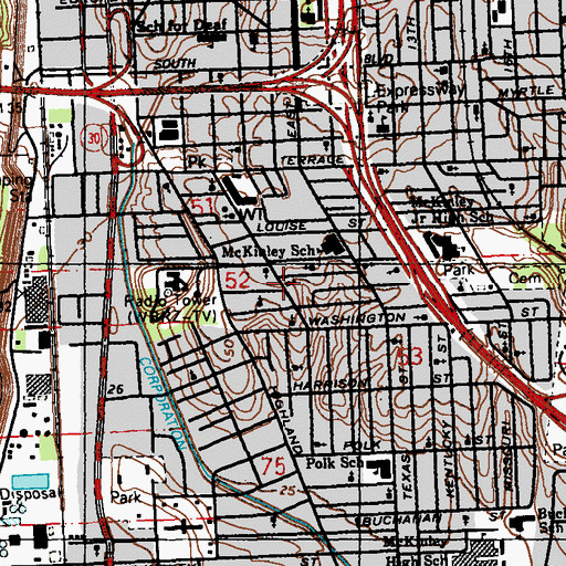 Topographic Map of Friendship Church, LA