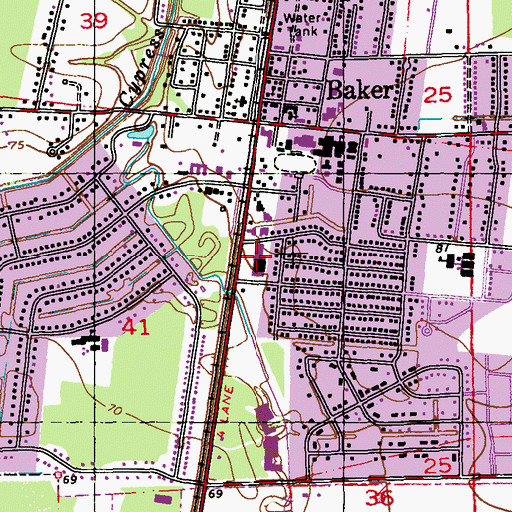 Topographic Map of Furrs Shopping Center, LA