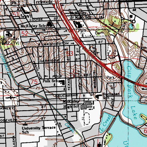 Topographic Map of Good Hope Baptist Church, LA