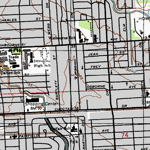 Topographic Map of Good Shepherd Baptist Church, LA