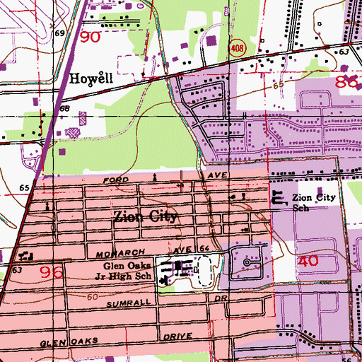 Topographic Map of Greater Beech Grove Baptist Church, LA