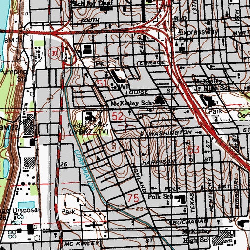 Topographic Map of Greater Mount Gideon Baptist Church, LA
