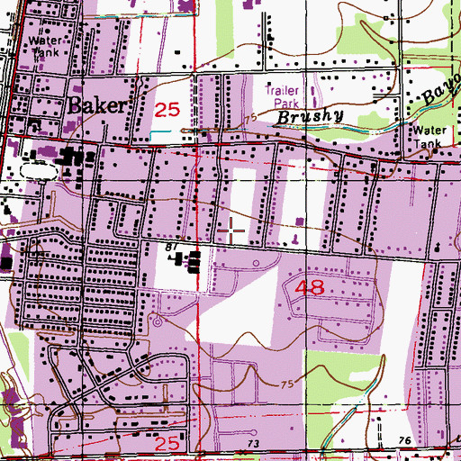 Topographic Map of Harding Park, LA