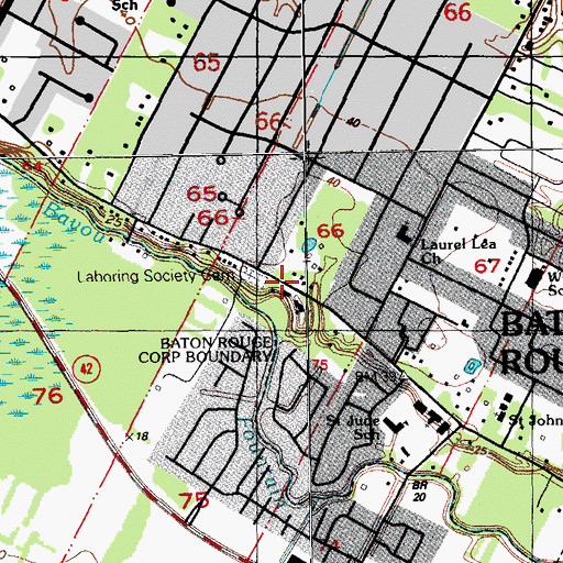 Topographic Map of Highland School (historical), LA