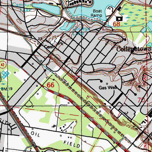 Topographic Map of Highland Village Shopping Center, LA