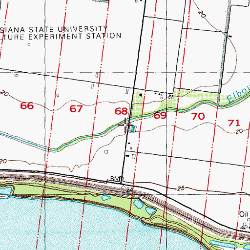 Topographic Map of Hollywood Plantation (historical), LA
