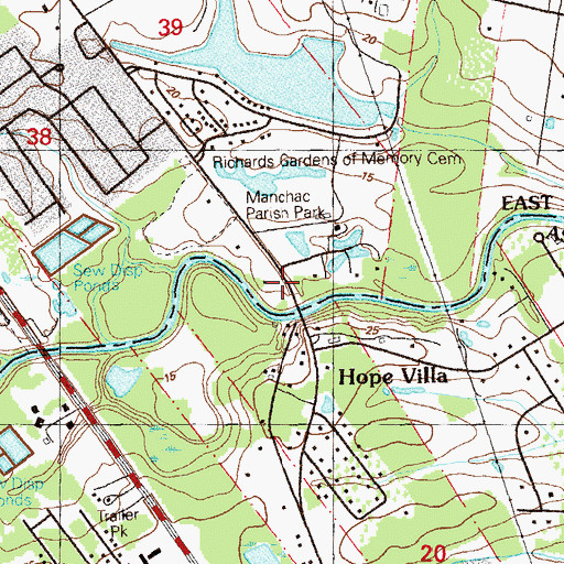 Topographic Map of Hopeville (historical), LA