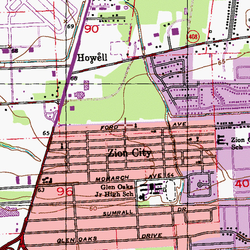 Topographic Map of House of Prayer, LA