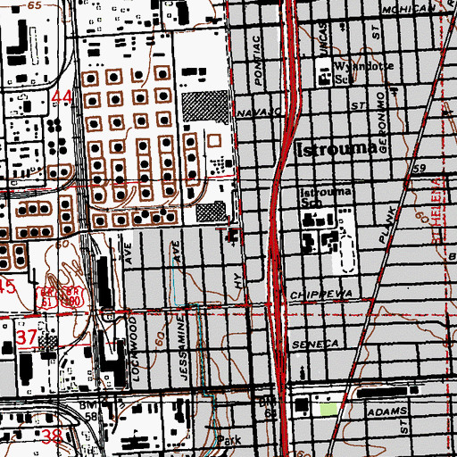 Topographic Map of Istrouma United Methodist Church, LA