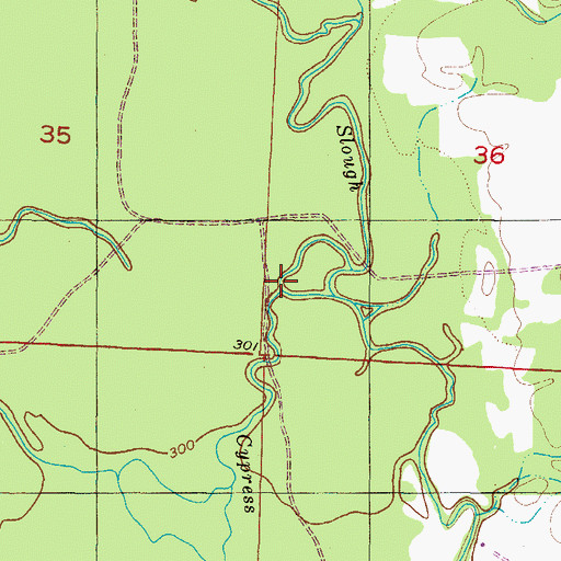 Topographic Map of Sulphur Slough, AR