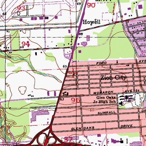 Topographic Map of Jordan United Methodist Church, LA