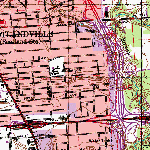 Topographic Map of King Solomon Baptist Church, LA