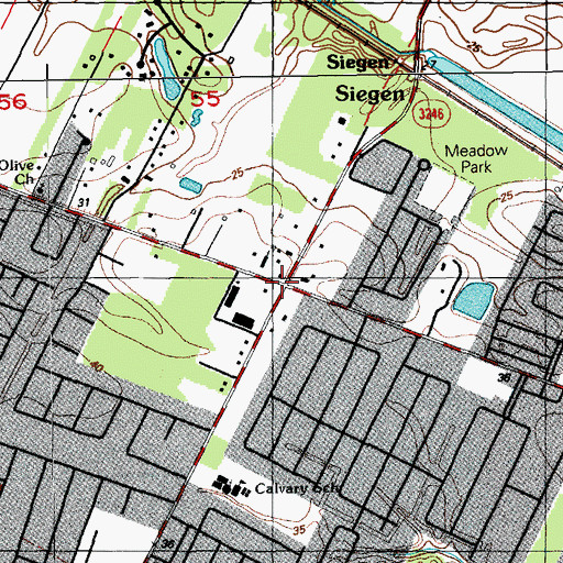 Topographic Map of Kleinpeters Store (historical), LA