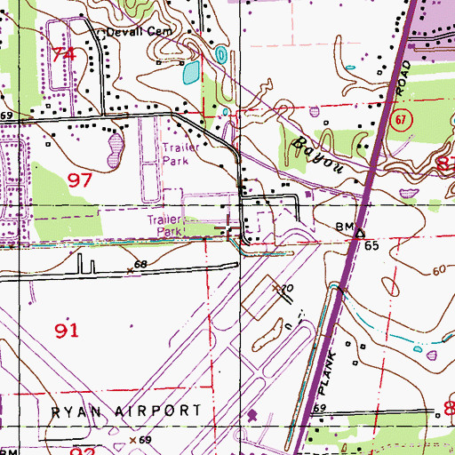 Topographic Map of Liberty School (historical), LA