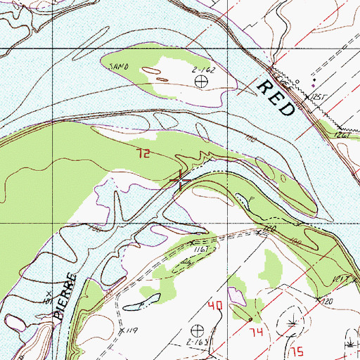 Topographic Map of Bayou Pierre, LA
