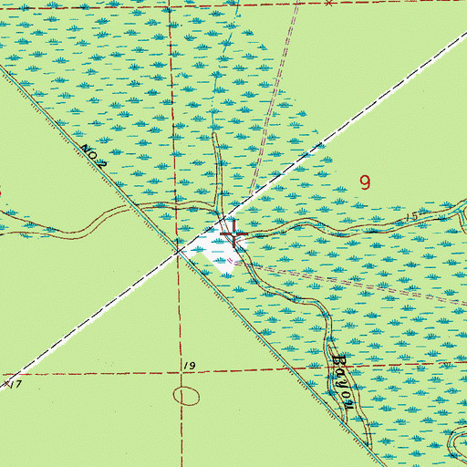 Topographic Map of Buckhorn Bayou, LA