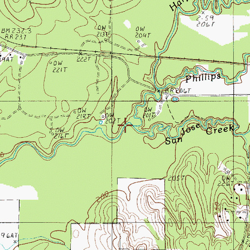 Topographic Map of Harpoon Bayou, LA