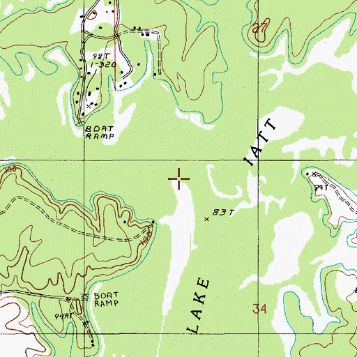 Topographic Map of Iatt Creek, LA