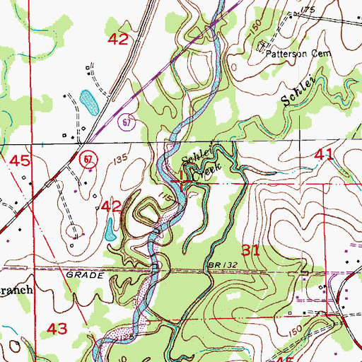 Topographic Map of Schlei Bayou, LA