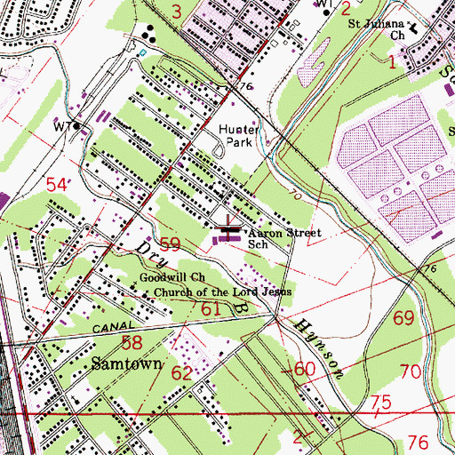 Topographic Map of Hadnot - Hayes Elementary School, LA